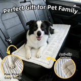 Ailidso Dog Car Seat Cover, Pet Couch Covers for Car and Sofa, Non-Slip Backseat Pet Bed Mat, Machine Washable, Soft Plush Travel Seat Protector with Portable Storage Bag (White,23.6''×70'')