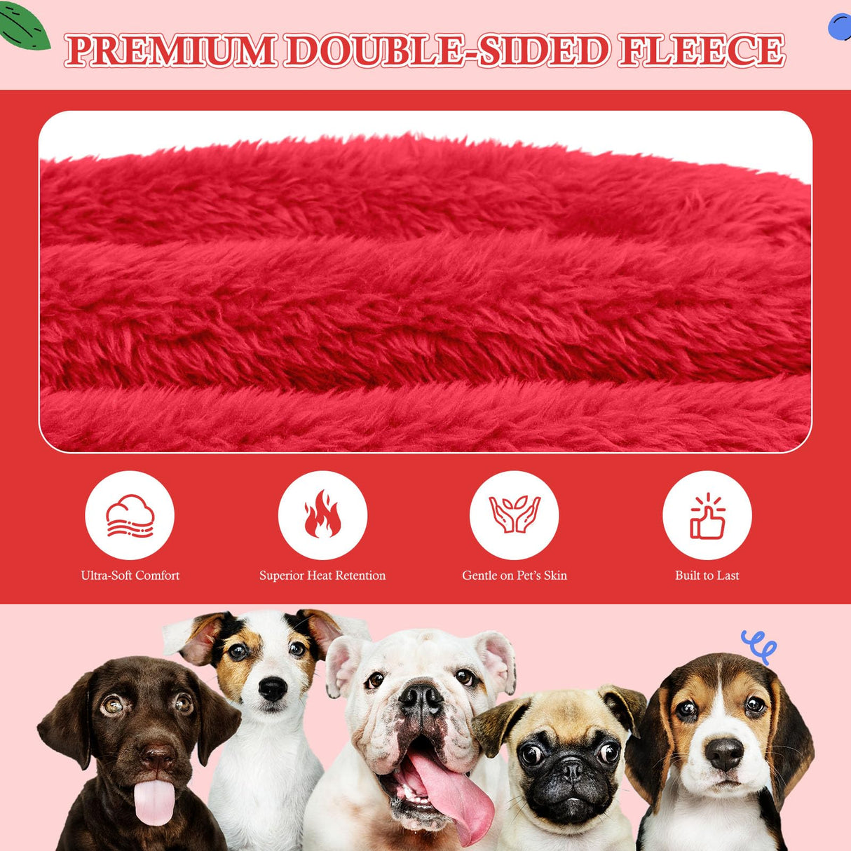 Dog Sweaters,Dog Hoodie,Warm Fuzzy Fleece Sweatshirt with Hood & Pocket,Leash Hole,Cozy Cold Weather Pet Clothes Sweater for Small,Medium,and Large Dogs(Red,M)