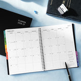 BooQool Planner 2026-2027 for Office, School, Home - Spiral Bound Academic Monthly Weekly Calendar July 2026 - June 2027 Organizer with To Do List, Tabs & PP Cover 8" x 10"