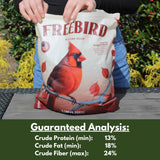 Wild Bird Seed for Outside Feeders by Freebird - Premium Songbird Blend with Sunflower, Safflower, Peanut Pieces, Red Millet and White Millet for Cardinals, Finches, and Colorful Wild Birds - 5lb Bag