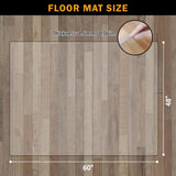 QQpony Clear Chair Mat, 60" x 47" Large Chair Mat for Hard Floors, Area Rug for Living Room, Waterproof Vinyl Floor Mat for Kids and Pets, Desk Mat for Home Office (Clear)