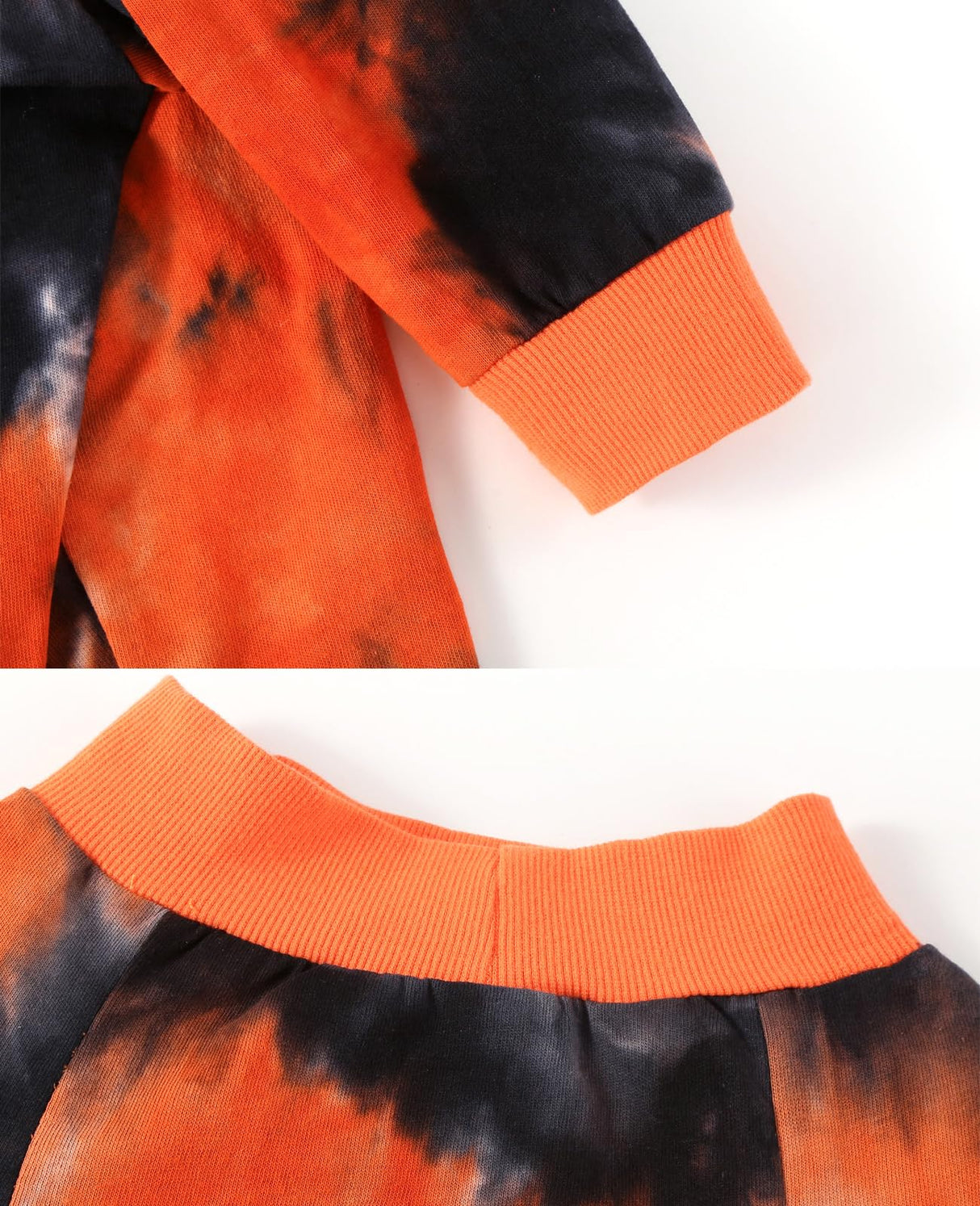 PriPre Dog Pajamas for Large Dogs Cotton Tie dye Pet Clothes Dog Onesie Jumpsuit Pet Sleeper Shirts Full Coverage Dog pjs (3XL, Black Orange)