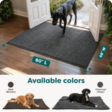 Furhaven 60" x 48" Highly Absorbent Dog Door Mat for Muddy Paws, 100% Washable, Perfect for Entryway, Kitchen, & Bathroom Use - Chenille Shammy Rug - Charcoal (Gray), Jumbo Plus/XXXL