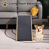 Wooden Foldable Dog Ramp Portable Pet Ramp,Car Ramp with Built-in Handle for Travel, 4 Adjustable Heights 9.8" to 18.1" for Small Dogs