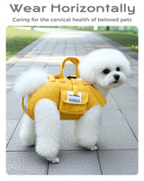 Dog Carry Sling for Small Dogs, Full Body Sling with Handle, Hands Free Shoulder Carrier for Senior Dogs Joint Injuries, Joint Injuries, Up and Down Stairs (Yellow,S, 5.5~8.8 lbs)