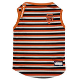 Pets First MLB SAN Francisco Giants Reversible T-Shirt, Small for Dogs & Cats. A Pet Shirt with The Team Logo; Stripe Tee Shirt on one Side; Solid Design on The Other Side!, Team Color, (SFG-4158-SM)