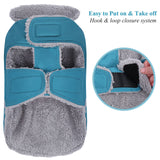 VIVAGLORY Frostfit Dog Coat, Dog Jacket for Winter & Cold Weather, Warm Fluffy Fleece Lined Water Resistant Reflective for Puppy, Coat with Leash Hole, XS, Turquoise