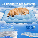 Dog Cooling Mat, Ultra-Thick Cooling Mat for Dogs with PCM & Thermochromic Tech, Dual-Sided Durable Waterproof Cool Dog Bed Mat for All-Year Use, Q-Max>0.5, Machine Washable, Non-Toxic - L(26" x 35")