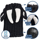 Zoo Snoods Bull Costume - Warm Knit Cow Dog Snood Wrap for Pets, Neck Ear Cover Protection for Halloween Winter (Small)