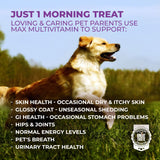 Mighty Petz MAX Dog Multivitamin - Senior & Adult Dog Vitamins 10 in 1 Complete Support for Joints, Immunity, Mobility, Gut, Energy, Skin Health, Pet Multivitamin Daily Chewable Supplement