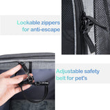 Wakytu Dog Bike Basket Carrier, Pet Bicycle Front Carrier Backpack for Bike Riding Foldable Removable, Reflective Strips, 2 Side Storage Pockets, Pet Travel Bag for Cats Small Dogs