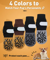 TwoAnt Non Slip Dog Socks with Grips, Dog Sock to Prevent Licking Paw for Senior Dogs, Dog Shoes for Hardwood Floors and Enhancing Traction, Paw Protector - Fits Small, Medium, Large Dogs - XS