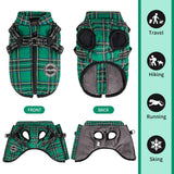 Aimydog Dog Coat with Harness Built in,Dog Winter Jacket with Padded Fleece,Reflective Waterproof Coat for Small Medium Dogs,Green L