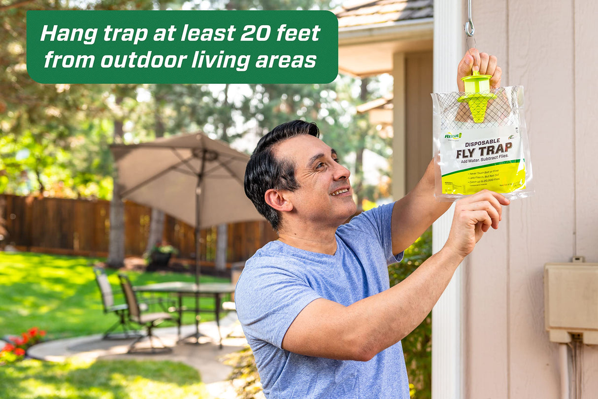 RESCUE! Outdoor Disposable Fly Trap, Green, 2 Pack
