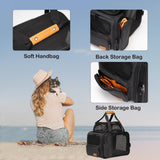 MOYLLOG Expandable Pet Carrier Bag - Airline-Approved, Breathable Mesh, Secure Zippers, Padded Handle & Multi-Pockets (Dark Grey)