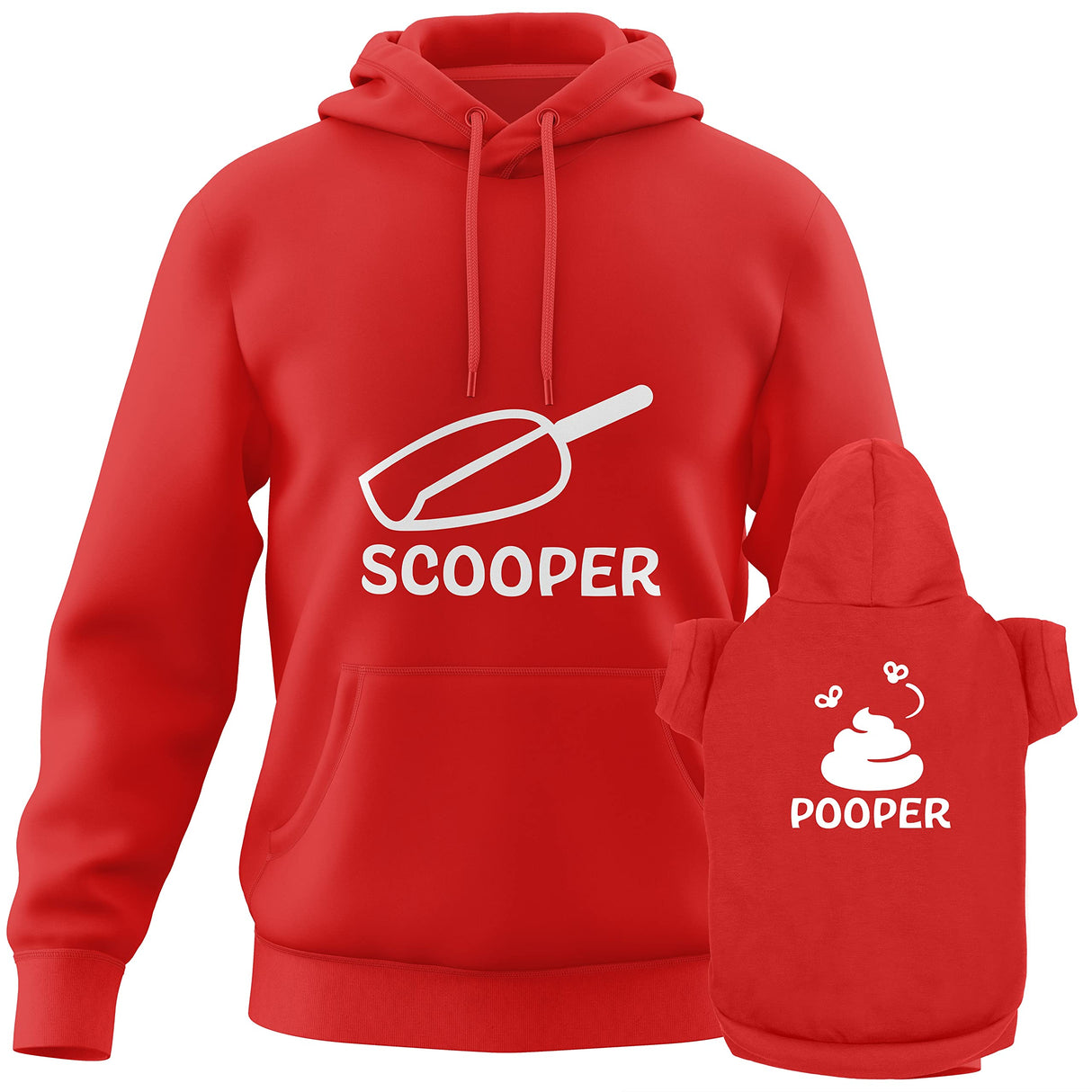 Matching Hoodies for Dogs and Humans - Funny Scooper Pooper Matching Dog and Owner Sweaters - Soft Dog Sweatshirt Set