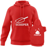 Matching Hoodies for Dogs and Humans - Funny Scooper Pooper Matching Dog and Owner Sweaters - Soft Dog Sweatshirt Set