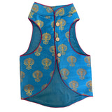 Waggy Fits Traditional Dog Sherwanis - Perfect for Weddings and Celebrations, Dog Clothes, pet cosutme, Indian pet Clothing, | Blue Dhamaka (5XL)