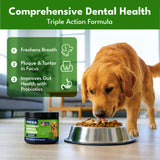 Pupzle Dog Teeth Cleaning Powder for Fresh Breath, Dog Dental Powder, Tartar & Plaque Focused, Natural Breath Freshener, Pet Dental Supplement with Probiotics for Gut Health, Mint, 60 Days Supply