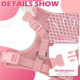 EXPAWLORER Cute Dog Harness, Pink Girl Adjustable No Pull Vest Harness and Leash Set, Soft Padded Step in Wedding Attire Suit Dress Costume with Bow Tie for Puppy Small Medium Female Dogs, X-Small