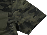 MoFiz Men's Polo Shirts Short Sleeve Quick Dry Outdoor Golf Sports Shirts with Pocket Regular Polo T-Shirt Camo Army Green XL
