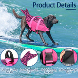 Baipesiy Mermaid Dog Life Jacket, Pink Ripstop Dog Life Vest for Swimming & Boating, High Buoyancy Adjustable Pet Vest with Durable Rescue Handle & D-Ring, for Small/Medium/Large Dogs (Mermaid, M)