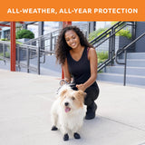 PawZ Rubber Dog Boots for Paws up to 2", 24 Total (2 Packs of 12) - All-Weather Booties for Hot Pavement, Snow, Mud, and Rain - Waterproof, Anti Slip Dog Socks - X-Small, Black