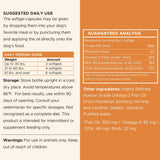 Wild Caught Omega 3 Fish Oil for Dogs - 180 Softgel Capsules for Healthy Skin and Coat - 300 mg Mini Dog Fish Oil Pills for Shedding, Dry Itching Skin, and Hot Spots - Pet Omega Salmon Supplement