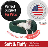 Majestic Pet 52 Inch Bagel Calming Dog Bed Washable – Cozy Soft Round Dog Bed with Spine Support for Dogs to Rest their Head - Fluffy Donut Dog Bed 52x35x11 (Inch) - Round Pet Bed X-Large – Green