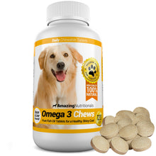 Load image into Gallery viewer, Amazing Omega 3 for Dogs - Omega 3 Fish Oil for Dogs Supplement for Itchy Skin Relief for Dry Skin and Hot Spots and Shedding Coat with EPA and DHA Fatty Acids - 120 Bacon Flavor Chews
