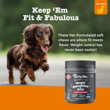 Zesty Paws Weight Management Bites for Dogs - Veterinarian Formulated - Metabolism & Appetite Control - L-Carnitine, Fiber, Postbiotics & B Vitamins - Healthy Weight Dog Supplement - 90 Count