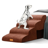 Topmart Wider High Density Foam Dog Steps 4 Tiers,Extra Wide Deep Pet Steps,Non-Slip Pet Stairs with Waterproof Cover,Soft Foam Dog Ladder,Best for Older, Injured, Pets,Cats