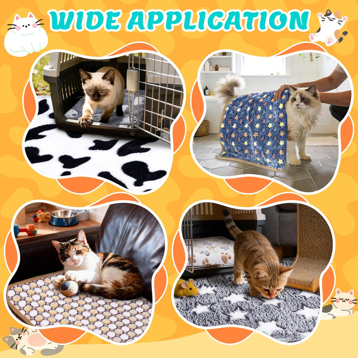 Eilyliafe 6 Pcs Guinea Pig Blankets Bedding Small Animal Cage Liners Sleep Mat Absorbent Reusable Pet Pee Bedding Pad Cover for Hamster Ferret Chinchilla Rabbit Hedgehog (14 x 28 Inch)