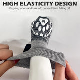 EXPAWLORER Dog Socks to prevent Licking and Slipping, Winter Dog Shoes for Cold Weather Snow, Paw Protectors for Hardwood Floors Anti-Slip, Dog Booties for Small Medium Large Senior Dogs,Black Grey XL