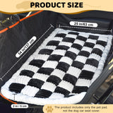 iChosen Dog Bed Mat for Car Backseat Extender, 24.8'' x 54'' Non-Slip Travel Pet Blanket for Back Seat, Washable, Soft & Scratch-Proof, Universal Fit for Car, SUV, Truck, 2'' Thick (Black & White)