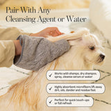 Muddi Mitt Microfiber Reusable Pet Wipes Grooming Towel Glove | Machine-Washable, Soft, Double-Sided Bath Mitt Replaces Wipes | Dirt Odor Removal | Gentle Paw Coat Cleaner | Dogs & Cats (A Pair)