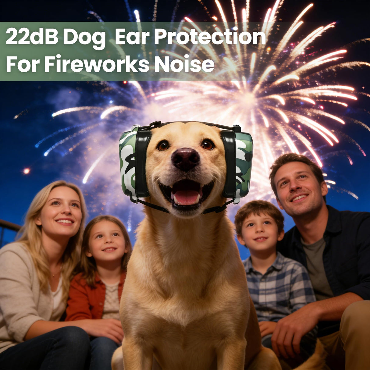 KingGlore Dog Ear Muffs for Noise Protection, 22dB NRR Noise Cancelling Headphones for Dogs - Adjustable & Comfortable Calming Earmuffs, Anxiety Relief for Fireworks, Thunder, Hunting, Vacuums, Travel