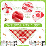 50 Pcs Plaid Dog Bandanas Bulk Cute Dog Scarf Bibs Puppy Pet Bandanas with Captions Adjustable Cat Outfit Washable Triangle Scarf Kerchief for Small to Medium Girl Boy pet(Cute)