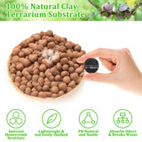 Riare 10LBS Expanded Clay Balls Terrarium Substrate for Reptiles - 100% Organic Lightweight Clay Pebbles Substrate Frogs False Bottom Substrate, Bioactive Terrarium Substrate for Drainage and Moisture