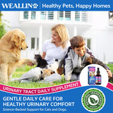 WEALLIN Cat & Dog Natural Urinary Tract Infection Treatment with Cranberry, Kidney, and Bladder Support Supplement, Support for Urinary Comfort & Bladder Flow – Pet Renal Care Support Drops