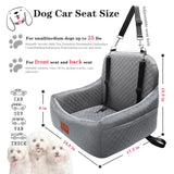 VERGODPRO Car Dog Seat,Pet Booster Carseats for Dogs up to 25lbs,Safe and Comfy Puppy Travel Car Bed with Storage Pockets and 2 Safety Belt,Ultra Soft Fabric, Easy to Install,Fully Removable Washable.