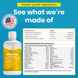 Paramount Pet Health Liquid Multivitamin for Dogs with Probiotics, 8 in 1 Vitamins for Immune Support, Energy & Digestion, High Absorption Liquid Dog Supplement, Made in USA, 32 oz