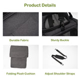 MOYLLOG Expandable Pet Carrier Bag - Airline-Approved, Breathable Mesh, Secure Zippers, Padded Handle & Multi-Pockets (Dark Grey)