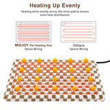 MIXJOY Heated Cat Bed, 11 Adjustable Temperature Cat Heating Pad Indoor with Timer, Pet Heat Pad for Cats Dogs, Electric Dog Heating Pads with Washable Cover, Heated Pet bed-18''x16'', Small