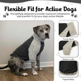 Tooth & Honey Dog Shirt for Medium Dogs – Breathable Cotton & Spandex Pullover with Full Underbelly Coverage – Grey Allergy & Summer Protection (Medium)