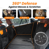 Roilpet Dog Car Seat Cover for Back Seat: Hard Bottom Back Seat Extender for Dogs - Durable Dog Hammock for Car Truck SUV - Waterproof Car Seat Protector for Dogs, Prevent Pet Falls, Easy to Install