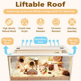 Prolee Hamster Cage Wooden Chew Proof, Extra Large Mice and Rat Habitat Openable Top with Acrylic Sheets Solid Built Small Animal Cage with Leg Stands, 40 Inch Long