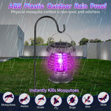Qualirey Solar Bug Zapper Outdoor Waterproof Mosquito Repellent Outdoor Solar Mosquito Zapper Plastic Ring Bug Lights Insect Mosquito Killer Lamp (Gray Bronze,2 Pcs)