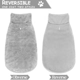 Malier Dog Winter Coat, Reversible Fleece Dog Cold Weather Coats, Windproof Warm Snow Puppy Jacket Vest Pet Clothes for Small Medium Large Dogs (Gray, X-Small)
