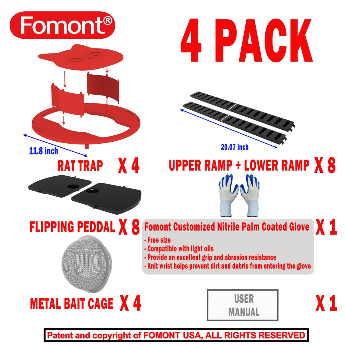 Fomont 2024 New Upgraded Bucket Lid Mouse Trap-Metal Bait Cage-Auto Reset-5 Gallon Bucket Fit-Humane-Indoor Outdoor-Rat Trap